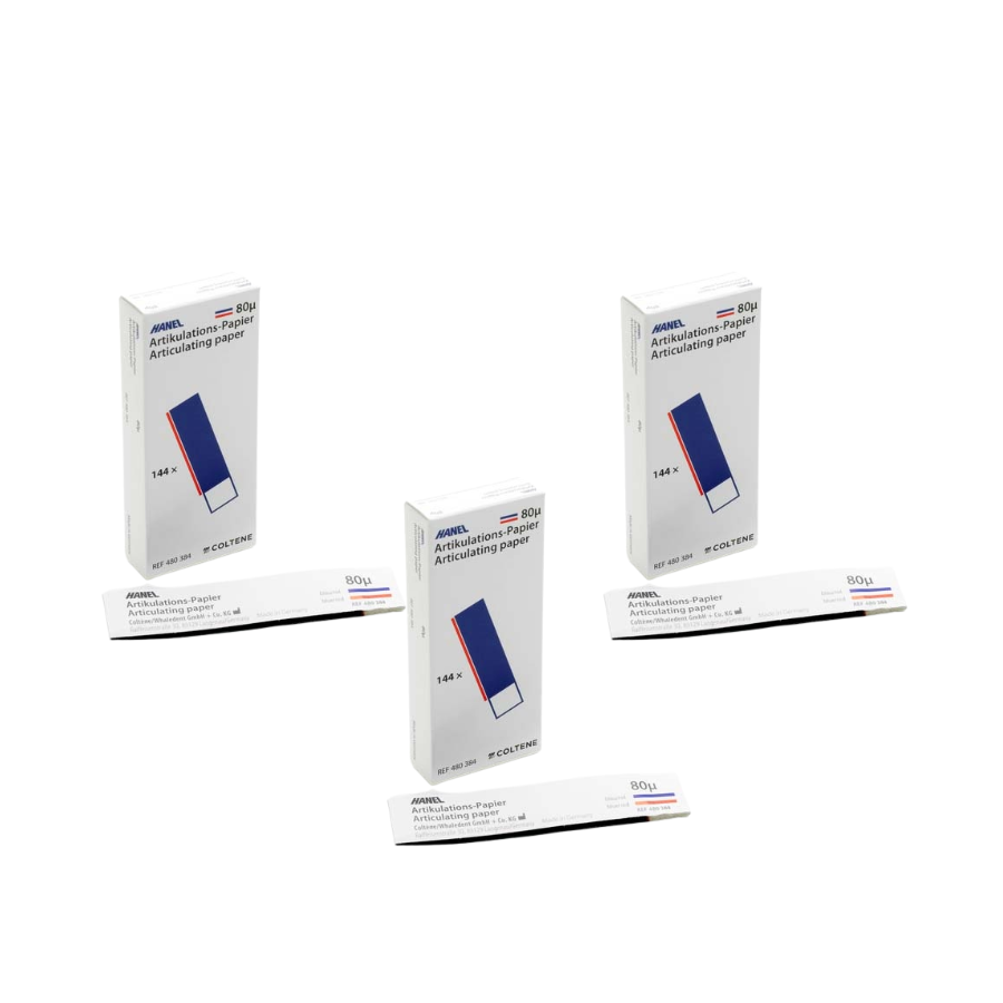 Giấy cắn 2 mặt màu xanh đỏ dày 80μ - Articulating Hanel Coltene