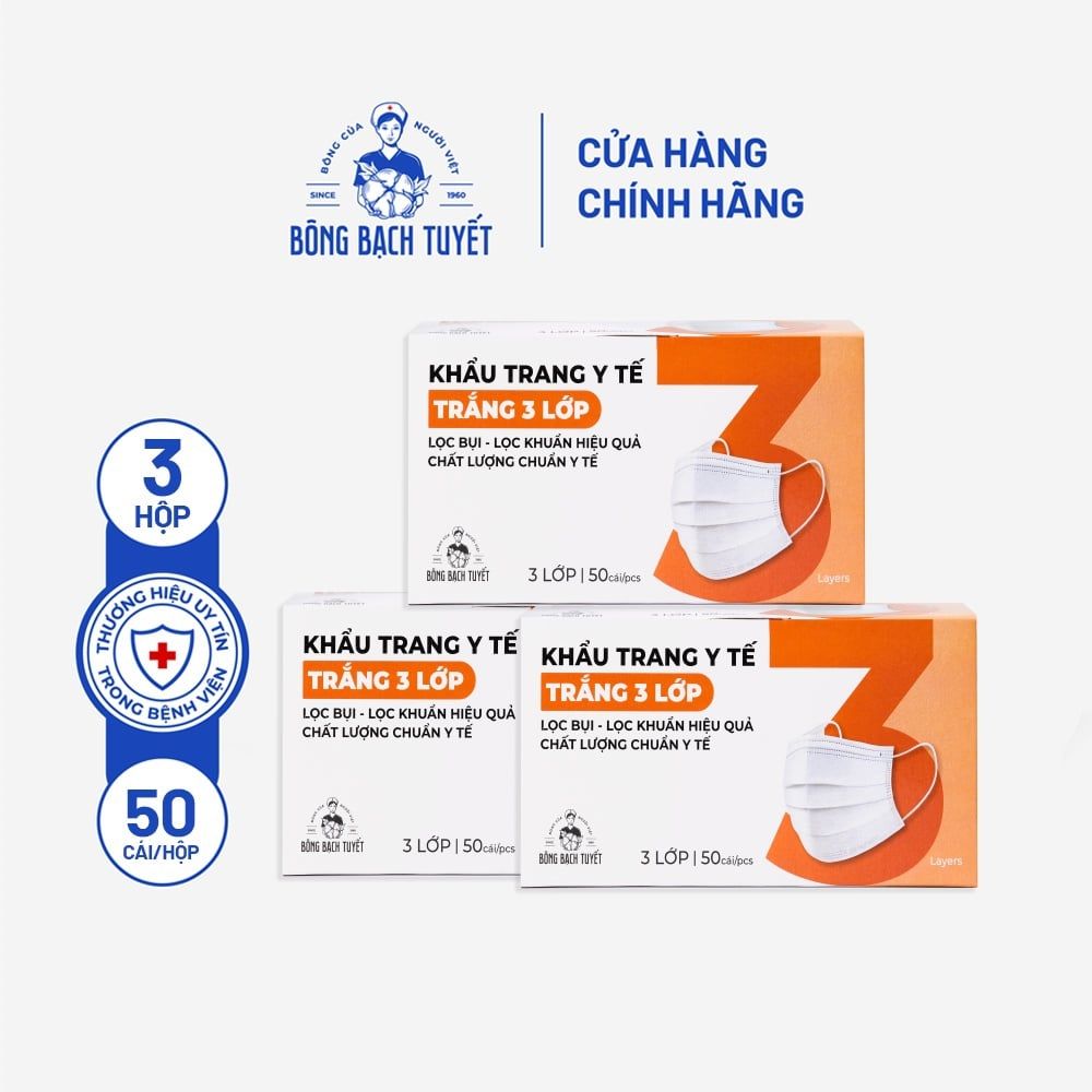 Khẩu Trang Y Tế 3 Lớp | Bông Bạch Tuyết Việt Nam