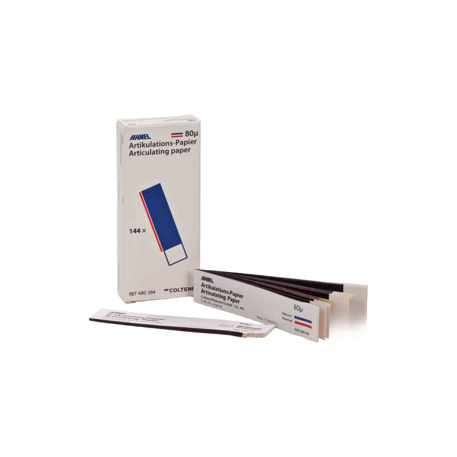 Giấy cắn 2 mặt màu xanh đỏ dày 80μ - Articulating Hanel Coltene