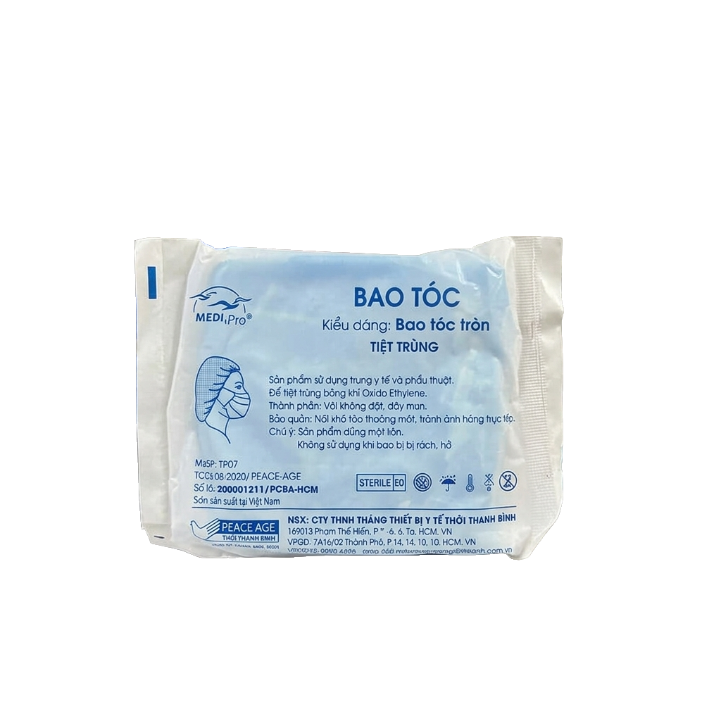 Bao tóc nữ tròn - Nón nữ tiệt trùng phẫu thuật MediPro | Thời Thanh Bình Việt Nam