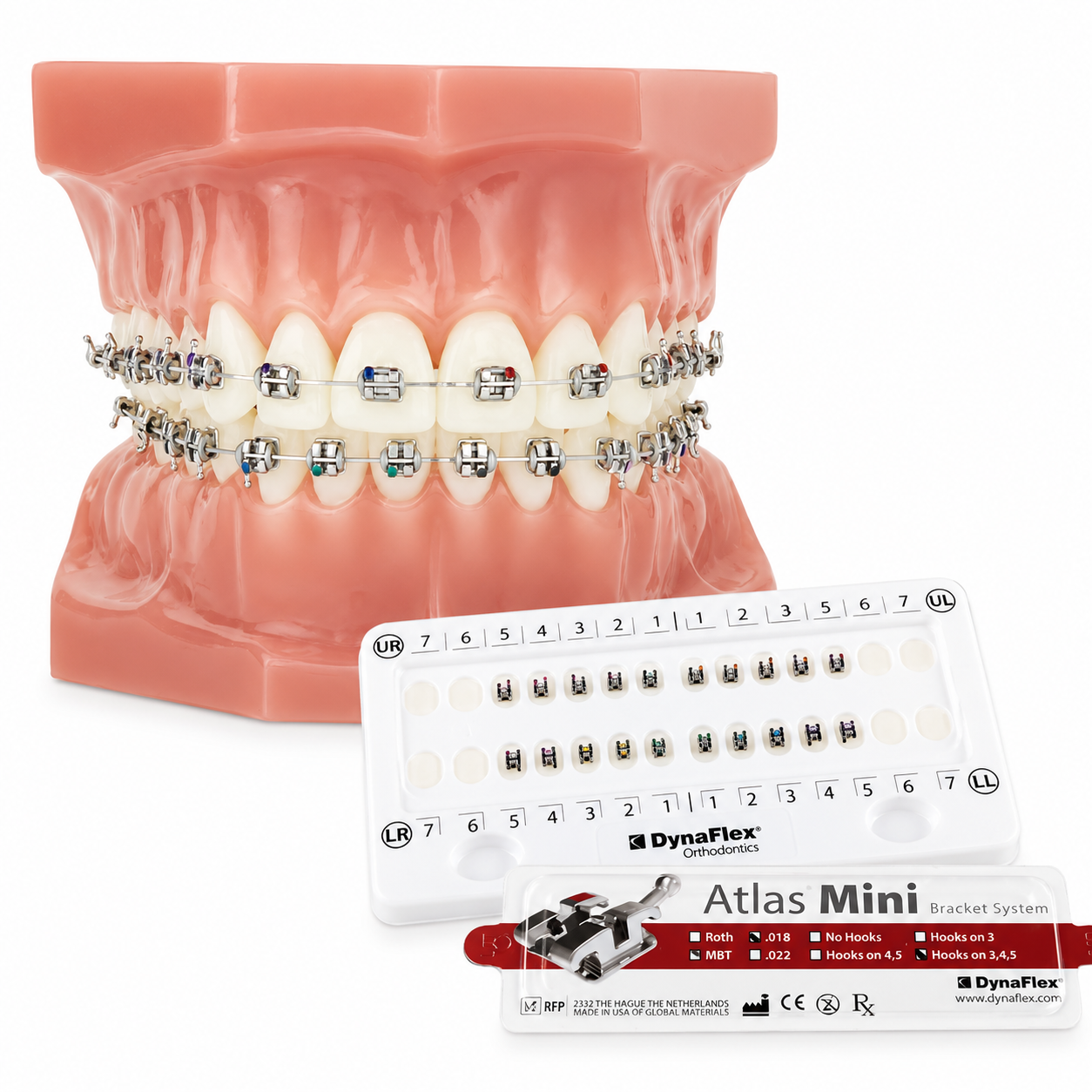 Bộ mắc cài kim loại chỉnh nha Atlas Mini Hooks 345 - Dynaflex