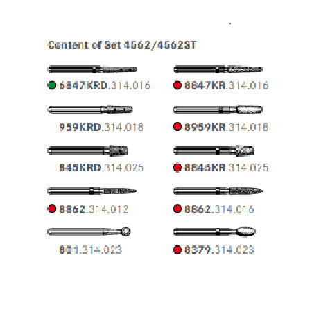 Bộ Mũi Mài Sứ Inlay 4562 | Komet Đức