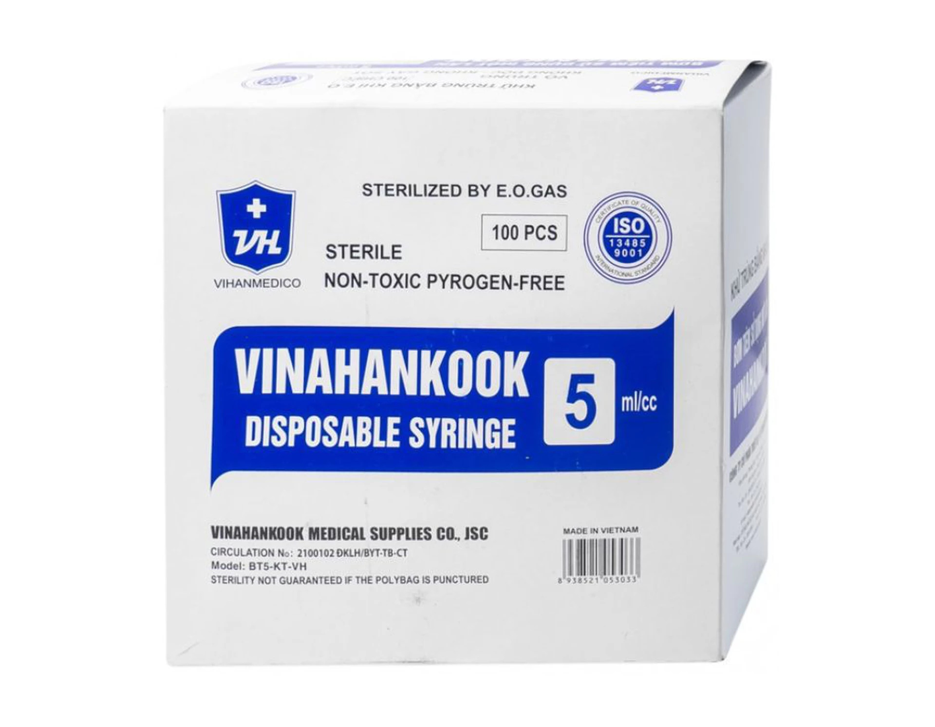 Bơm tiêm sử dụng một lần 5cc | Vinahankook Ấn Độ