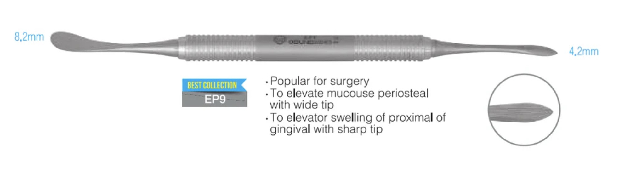 Cây bóc tách Osung 2 đầu Periosteal Elevator | Osung Hàn Quốc