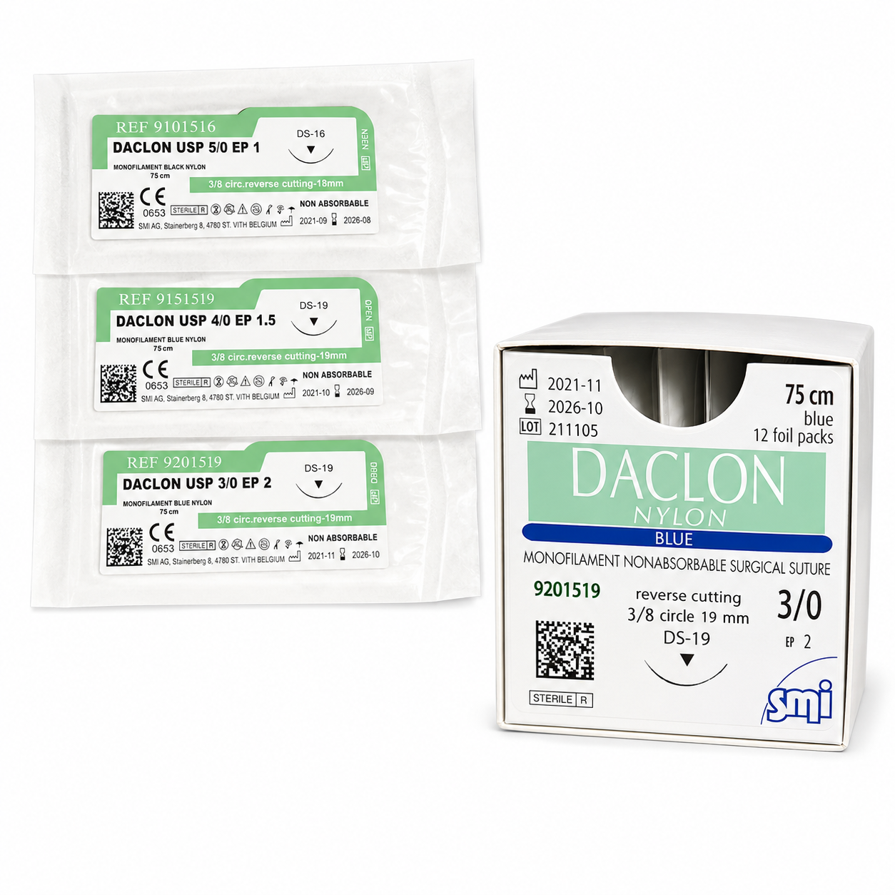 Chỉ khâu nylon không tiêu Polymide - Daclon Nylon - SMI