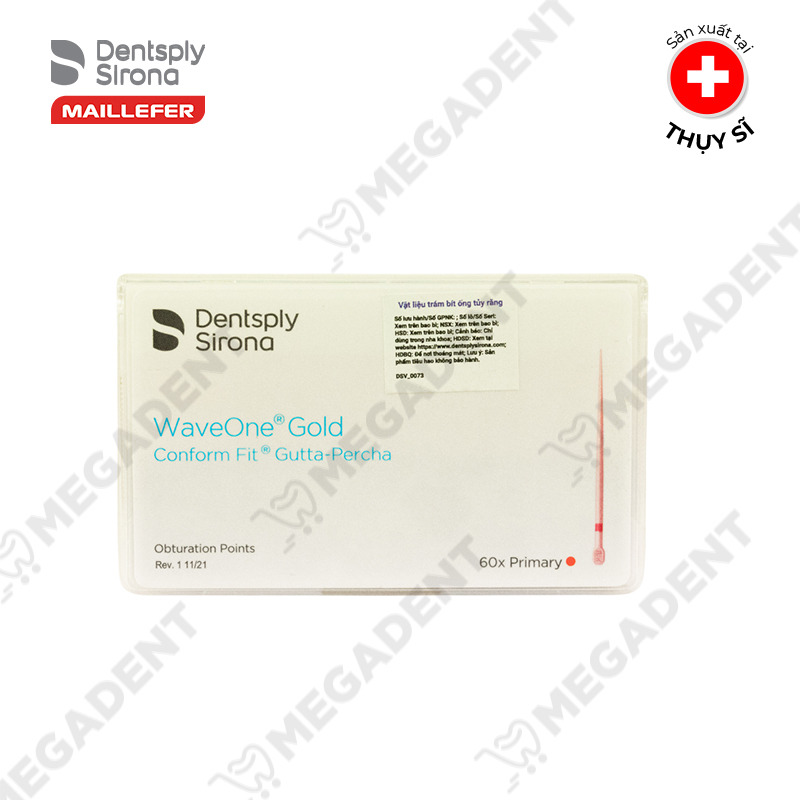 Côn chính nội nha WAVEONE GOLD CONFOM FIT GUTTA-PERCHA POINTS Maillefer Dentsply Mỹ