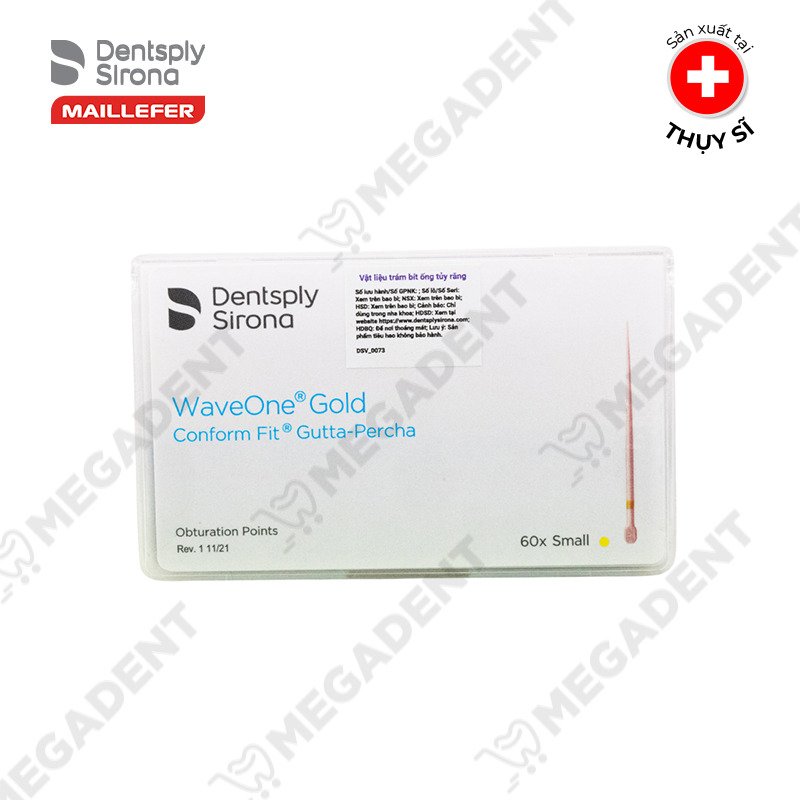 Côn chính nội nha WAVEONE GOLD CONFOM FIT GUTTA-PERCHA POINTS Maillefer Dentsply Mỹ