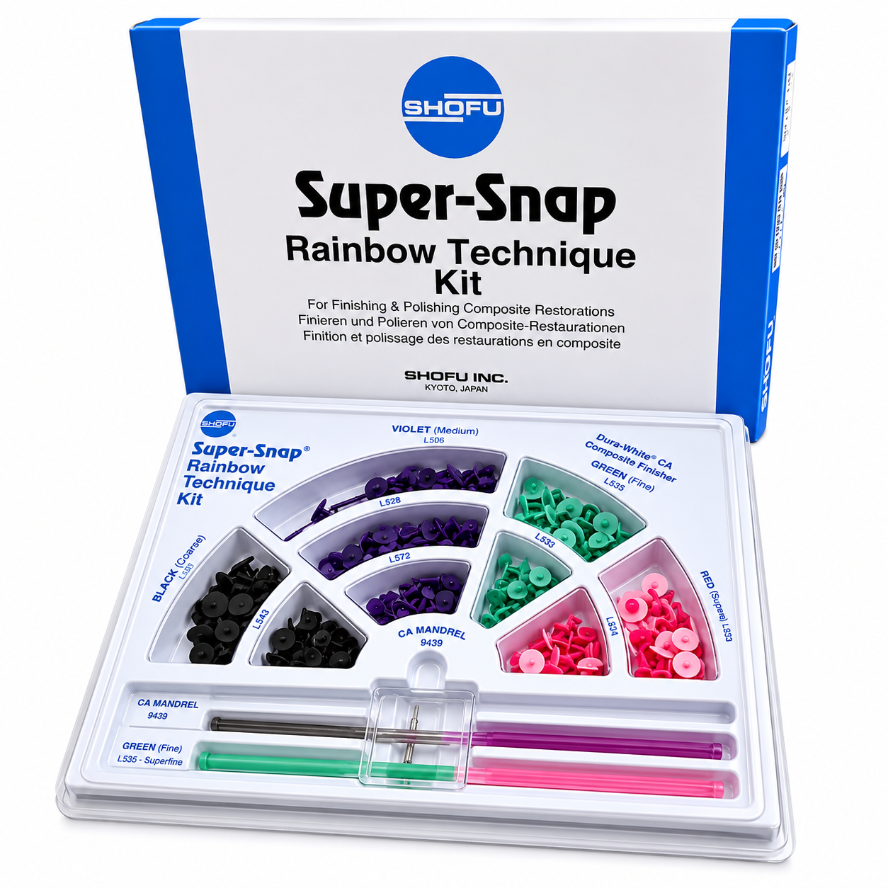 Đánh bóng composite Shofu Super-Snap Rainbow Technique Kit - Bộ lớn