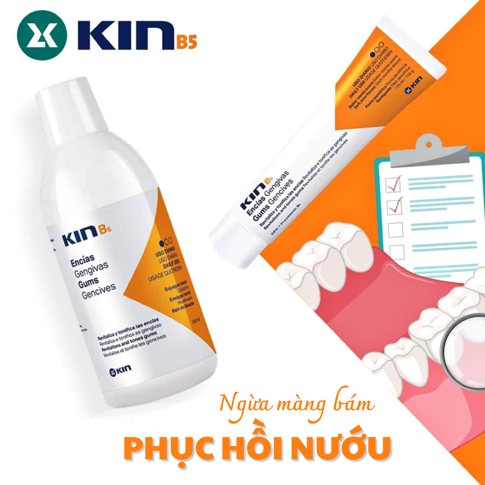 Nước súc miệng hàng ngày KIN B5 | KIN Tây Ban Nha
