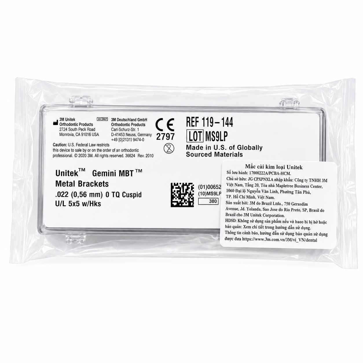 Mắc cài kim loại chỉnh nha 3M GEMINI MBT slot 022
