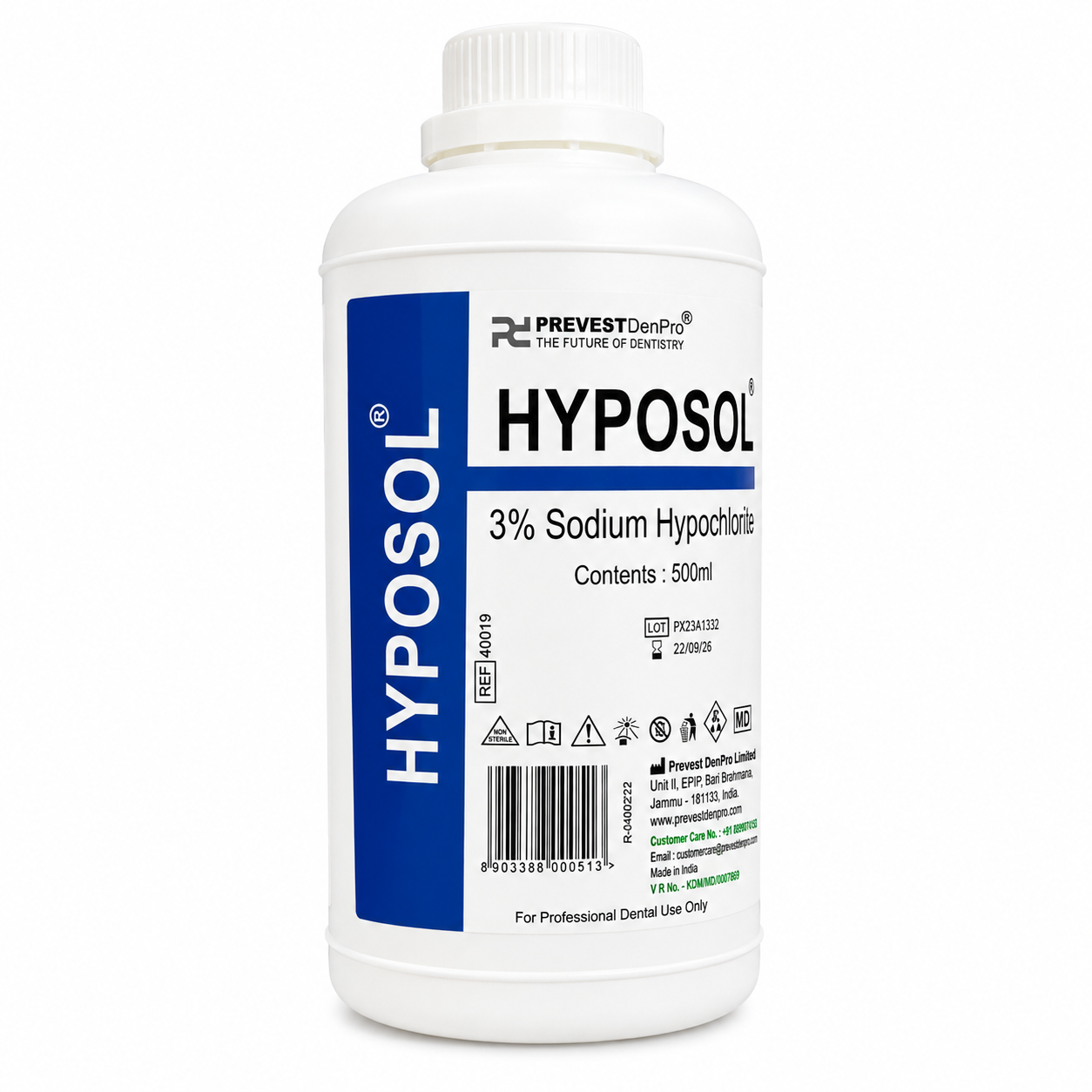 Nước bơm rửa ống tuỷ Hyposol 3% Sodium Hypochlorite - Prevest