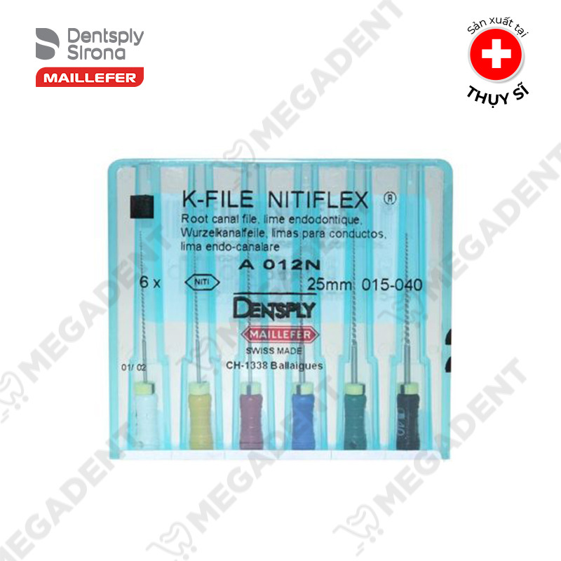 Trâm tay Niti đàn hồi NITIFLEX K-FILE Maillefer Dentsply Mỹ