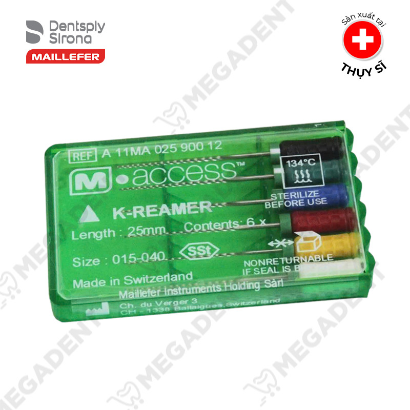 Trâm tay nội nha K-REAMER M-ACCESS Hộp 6 trâm Dentsply Mỹ