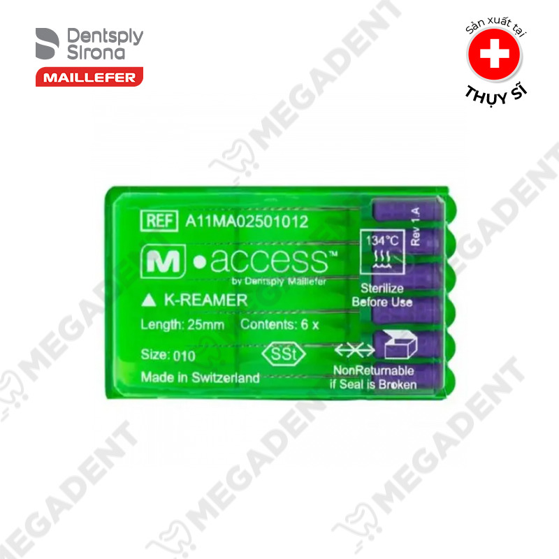 Trâm tay nội nha K-REAMER M-ACCESS Hộp 6 trâm Dentsply Mỹ