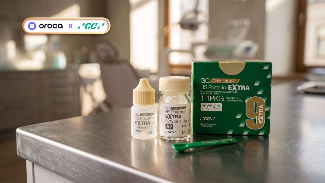GC Gold Label 9 EXTRA: Xi măng trám Glass Ionomer hạt độn đậm đặc.